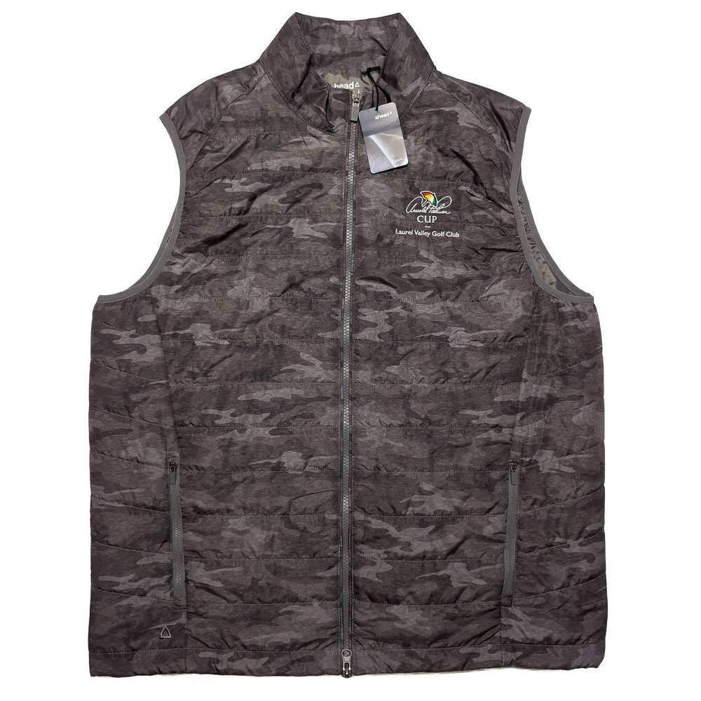 AHEAD Arnold Palmer Cup Full Zip Vest Laurel Valley Golf Club Gray Camo Large L